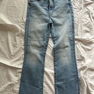MOTHER Blue Flare Wide Leg Jeans